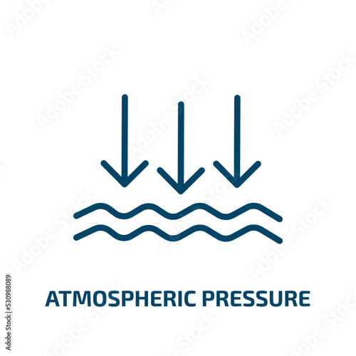 atmospheric pressure icon from weather collection. Thin linear atmospheric pressure, weather, pressure outline icon isolated on white background. Line vector atmospheric pressure sign, symbol for web