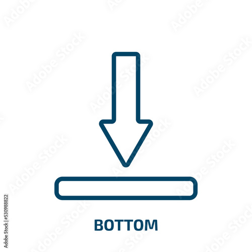 bottom icon from user interface collection. Thin linear bottom, top, warning outline icon isolated on white background. Line vector bottom sign, symbol for web and mobile