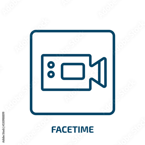 facetime icon from user interface collection. Thin linear facetime, computer, communication outline icon isolated on white background. Line vector facetime sign, symbol for web and mobile