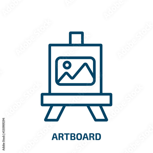 artboard icon from user interface collection. Thin linear artboard, electronic, power outline icon isolated on white background. Line vector artboard sign, symbol for web and mobile