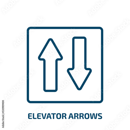 elevator arrows icon from user interface collection. Thin linear elevator arrows, arrow, elevator outline icon isolated on white background. Line vector elevator arrows sign, symbol for web and mobile