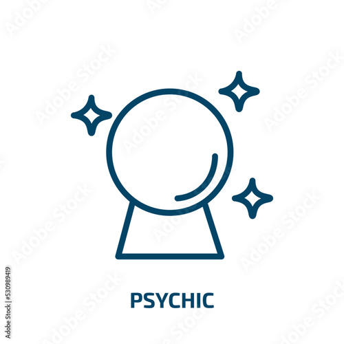 psychic icon from user interface collection. Thin linear psychic, idea, mental outline icon isolated on white background. Line vector psychic sign, symbol for web and mobile