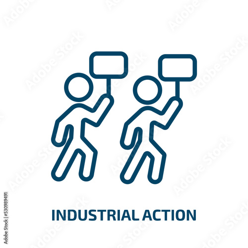 industrial action icon from user interface collection. Thin linear industrial action, industry, action outline icon isolated on white background. Line vector industrial action sign, symbol for web and