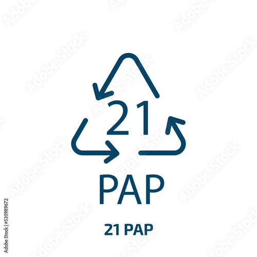 21 pap icon from user interface collection. Thin linear 21 pap, 21, pap outline icon isolated on white background. Line vector 21 pap sign, symbol for web and mobile