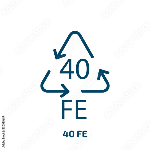40 fe icon from user interface collection. Thin linear 40 fe, 40, recycling outline icon isolated on white background. Line vector 40 fe sign, symbol for web and mobile