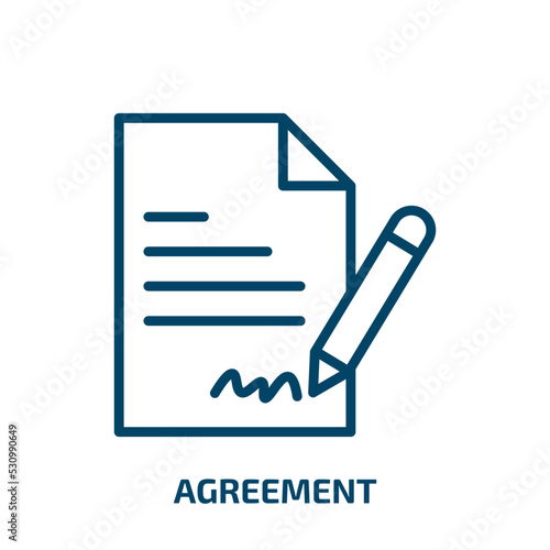agreement icon from strategy collection. Thin linear agreement, partnership, success outline icon isolated on white background. Line vector agreement sign, symbol for web and mobile