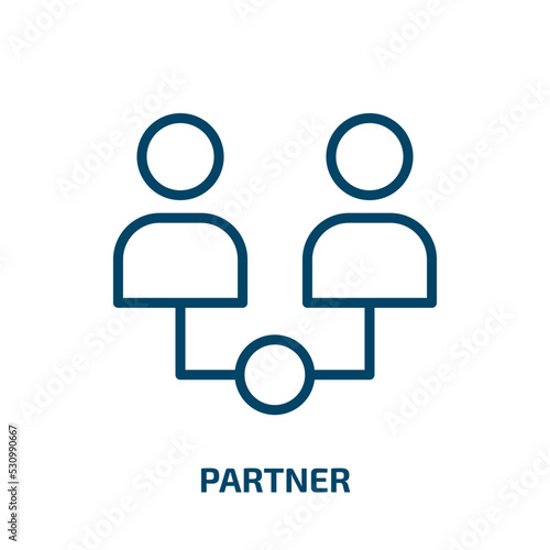 partner icon from strategy collection. Thin linear partner, connection, hand outline icon isolated on white background. Line vector partner sign, symbol for web and mobile