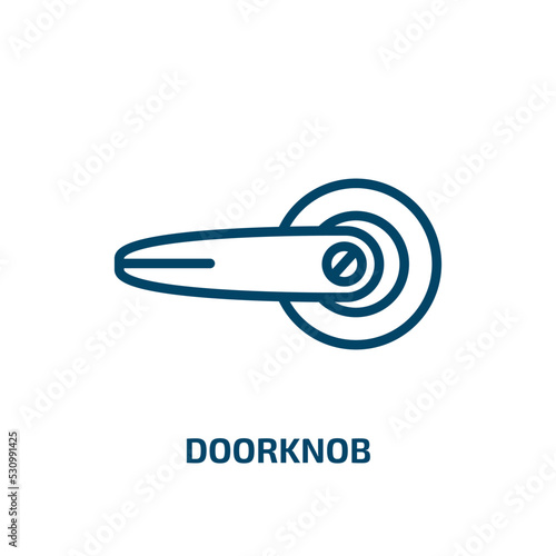 doorknob icon from hotel and restaurant collection. Thin linear doorknob, door, lock outline icon isolated on white background. Line vector doorknob sign, symbol for web and mobile