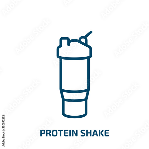 protein shake icon from gym and fitness collection. Thin linear protein shake, shake, protein outline icon isolated on white background. Line vector protein shake sign, symbol for web and mobile