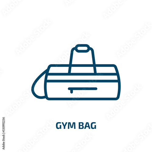 gym bag icon from gym and fitness collection. Thin linear gym bag, bag, gym outline icon isolated on white background. Line vector gym bag sign, symbol for web and mobile