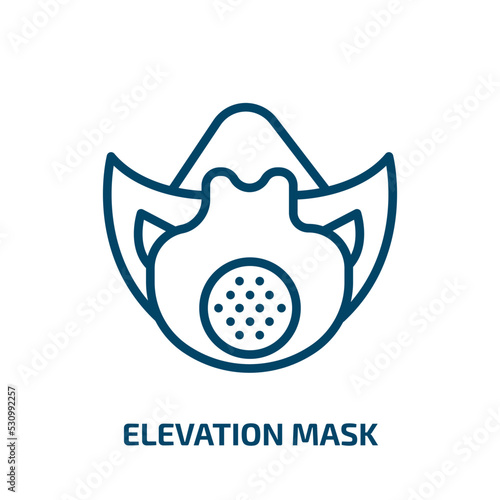 elevation mask icon from gym and fitness collection. Thin linear elevation mask, mask, medical outline icon isolated on white background. Line vector elevation mask sign, symbol for web and mobile