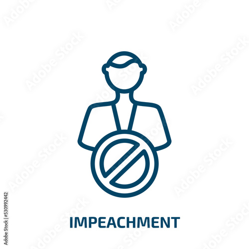 impeachment icon from general collection. Thin linear impeachment, political, flag outline icon isolated on white background. Line vector impeachment sign, symbol for web and mobile