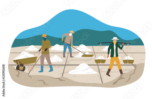 Salt Collecting Illustration