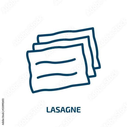lasagne icon from gastronomy collection. Thin linear lasagne, dish, plate outline icon isolated on white background. Line vector lasagne sign, symbol for web and mobile