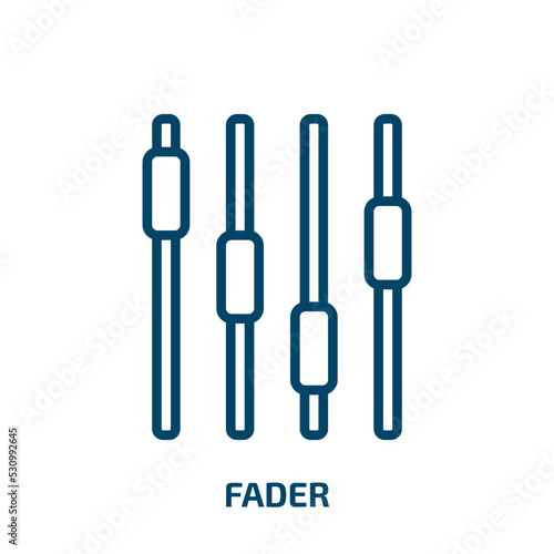 fader icon from furniture and household collection. Thin linear fader, music, equalizer outline icon isolated on white background. Line vector fader sign, symbol for web and mobile