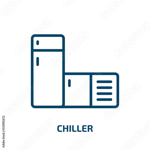 chiller icon from furniture and household collection. Thin linear chiller, cool, equipment outline icon isolated on white background. Line vector chiller sign, symbol for web and mobile