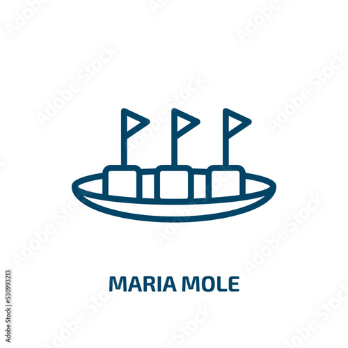 maria mole icon from food and restaurant collection. Thin linear maria mole, food and restaurant, religious outline icon isolated on white background. Line vector maria mole sign, symbol for web and