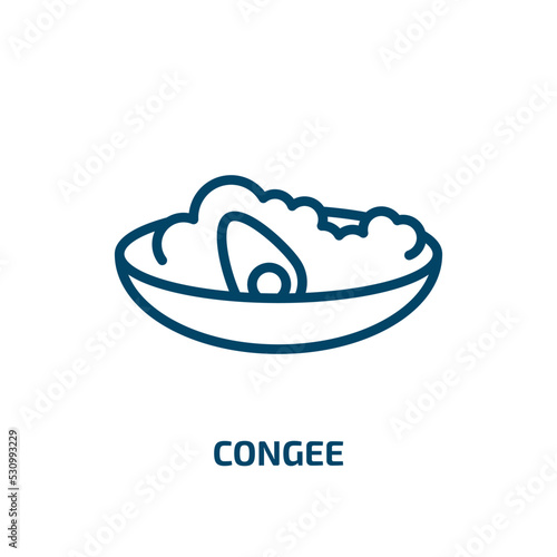 congee icon from food and restaurant collection. Thin linear congee, asian, cuisine outline icon isolated on white background. Line vector congee sign, symbol for web and mobile