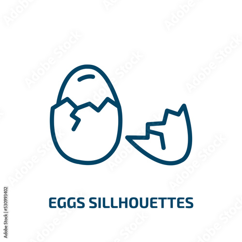 eggs sillhouettes icon from food collection. Thin linear eggs sillhouettes, egg, farm outline icon isolated on white background. Line vector eggs sillhouettes sign, symbol for web and mobile