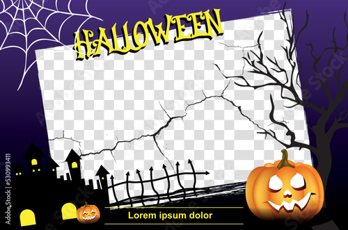 halloween sale photo frame. Halloween sale promotion banner with special occasion discount offer