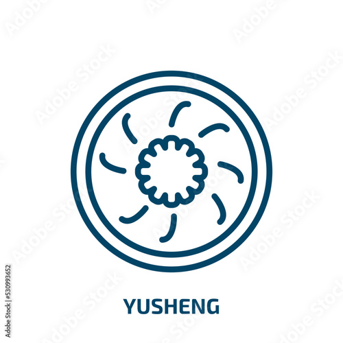 yusheng icon from food collection. Thin linear yusheng, restaurant, omelette outline icon isolated on white background. Line vector yusheng sign, symbol for web and mobile