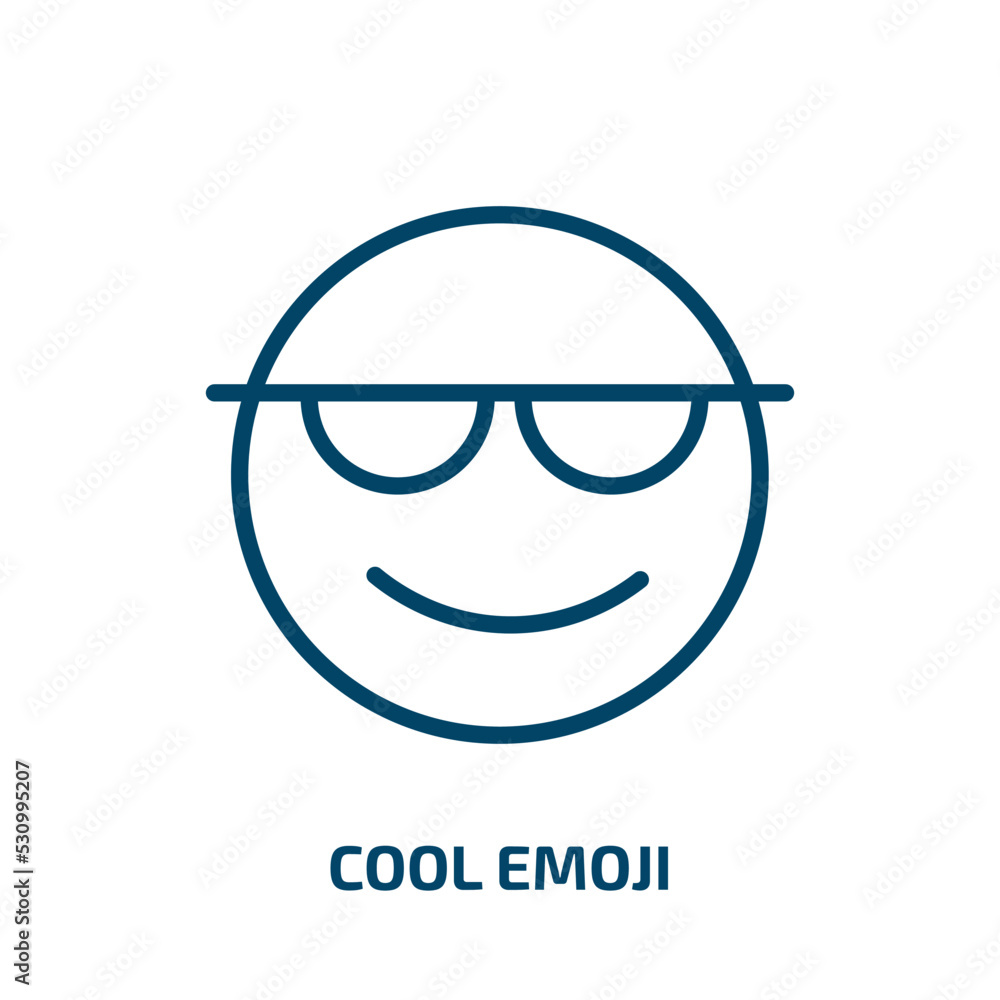 cool emoji icon from emoji collection. Thin linear cool emoji, cute