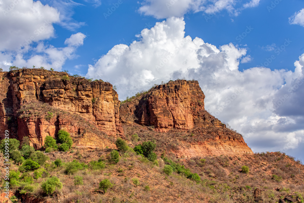 Beautifu highland landscape in Oromia Region. Ethiopia wilderness landscape, Africa.