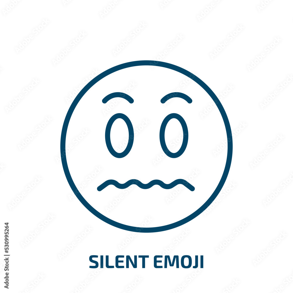 Vecteur Stock silent emoji icon from emoji collection. Thin linear silent emoji, happy, sad