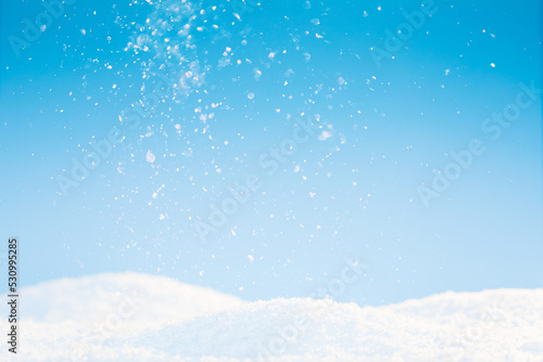 Wallpaper Mural Snow on the ground, snow in blue sky and sunshine - Christmas and winter holiday texture background Torontodigital.ca