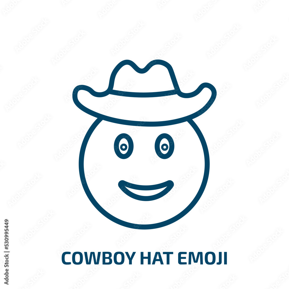 cowboy hat emoji icon from emoji collection. Thin linear cowboy hat