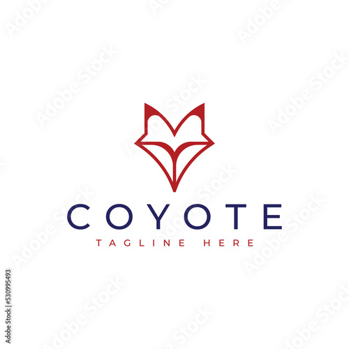 minimal coyote fox logo design