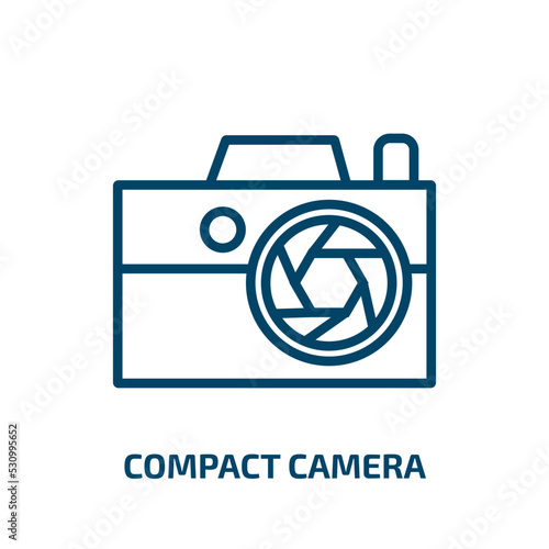 compact camera icon from electronic stuff fill collection. Thin linear compact camera, compact, simple outline icon isolated on white background. Line vector compact camera sign, symbol for web and