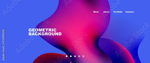 Flowing gradient colors and round elements and circles. Vector illustration for wallpaper, banner, background, leaflet, catalog, cover, flyer
