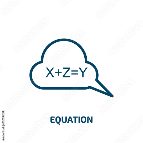 equation icon from education collection. Thin linear equation, geography, equator outline icon isolated on white background. Line vector equation sign, symbol for web and mobile