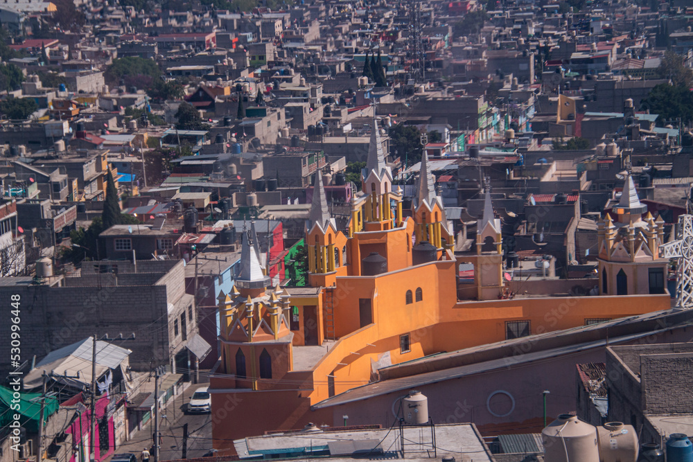 Fototapeta premium View of Mexico City from the Cablebus