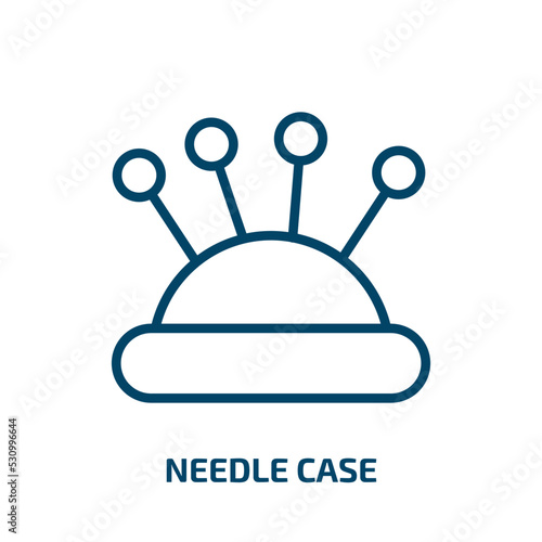 needle case icon from edit tools collection. Thin linear needle case, needle, case outline icon isolated on white background. Line vector needle case sign, symbol for web and mobile