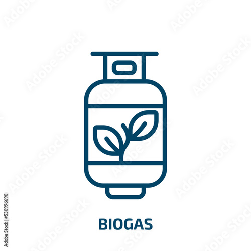 biogas icon from ecology collection. Thin linear biogas, energy, gas outline icon isolated on white background. Line vector biogas sign, symbol for web and mobile