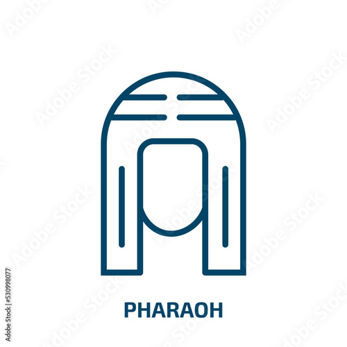 pharaoh icon from desert collection. Thin linear pharaoh, egyptian, egypt outline icon isolated on white background. Line vector pharaoh sign, symbol for web and mobile