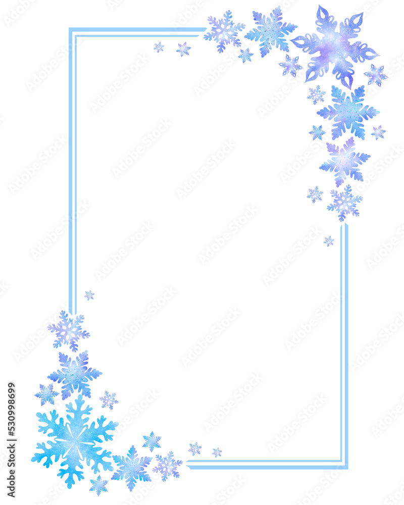 Obraz premium watercolor snowflake frame