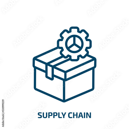 supply chain icon from delivery and logistic collection. Thin linear supply chain, supply, chain outline icon isolated on white background. Line vector supply chain sign, symbol for web and mobile