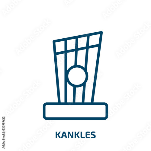 kankles icon from culture collection. Thin linear kankles, traditional, instrument outline icon isolated on white background. Line vector kankles sign, symbol for web and mobile