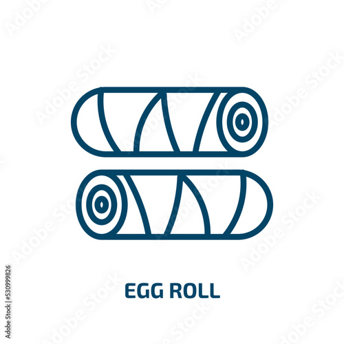 egg roll icon from culture collection. Thin linear egg roll, food, egg outline icon isolated on white background. Line vector egg roll sign, symbol for web and mobile