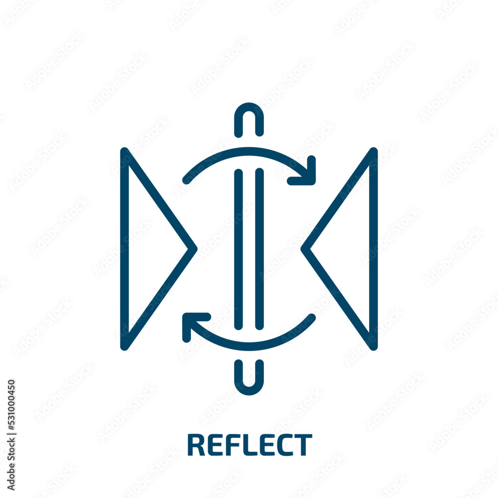 Reflect Vector Image reflect icon from creative pocess collection. Thin linear reflect ...