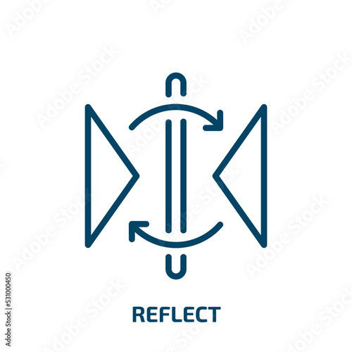 reflect icon from creative pocess collection. Thin linear reflect, reflection, image outline icon isolated on white background. Line vector reflect sign, symbol for web and mobile