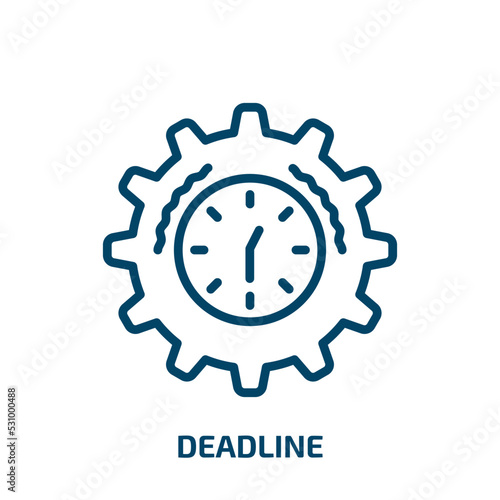 deadline icon from creative pocess collection. Thin linear deadline, arrow, business outline icon isolated on white background. Line vector deadline sign, symbol for web and mobile photo