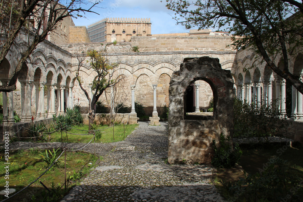 san giovanni degli eremiti monastery in palermo in sicily (italy) 