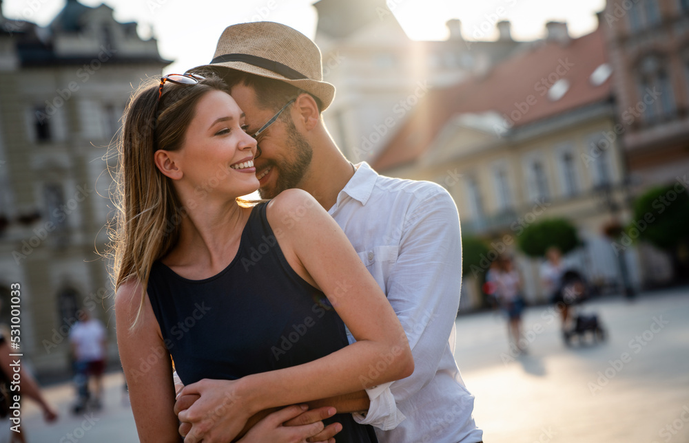 Portrait of happy couple having date and fun on vacation. People travel love happiness concept. Portrait of happy couple having date and fun on vacation. People travel love happiness concept.