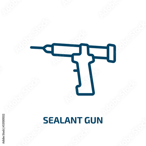 sealant gun icon from construction and tools collection. Thin linear sealant gun, gun, sealant outline icon isolated on white background. Line vector sealant gun sign, symbol for web and mobile