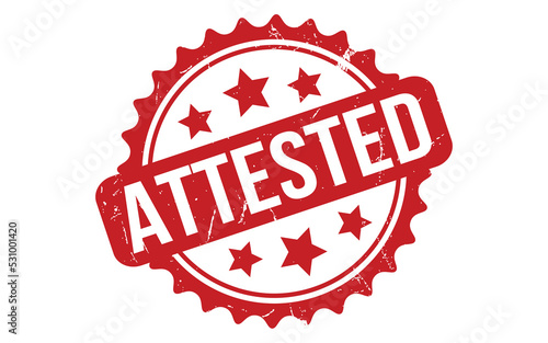 Attested Rubber Stamp Seal Vector