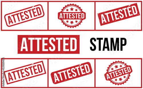 Attested Rubber Stamp set Vector